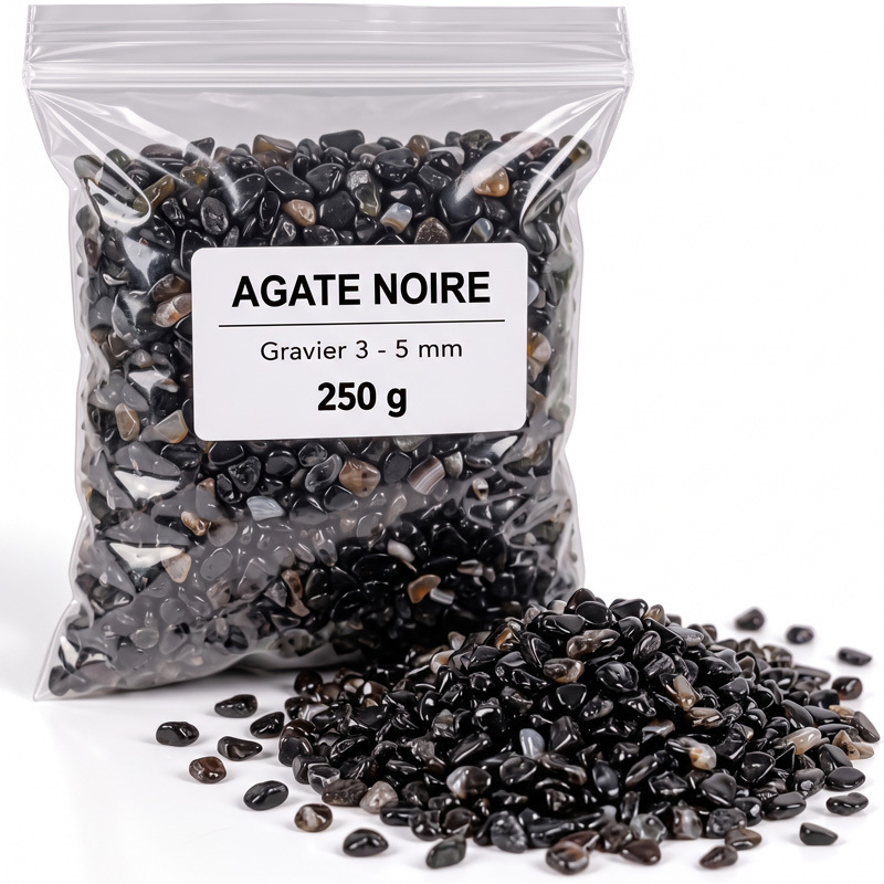 Graviers 3 à 5 mm - 250 g Gravier Agate Noire 3-5 mm