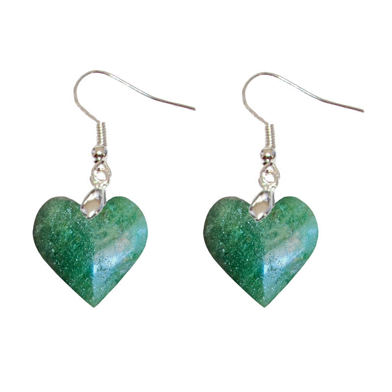 Les Boucles d’Oreilles - Boucles d'oreille Fuschite Pailletée Cœur