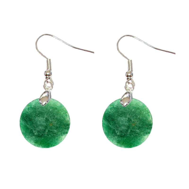 Les Boucles d’Oreilles - Boucles d'oreille Fuschite Pailletée Rond
