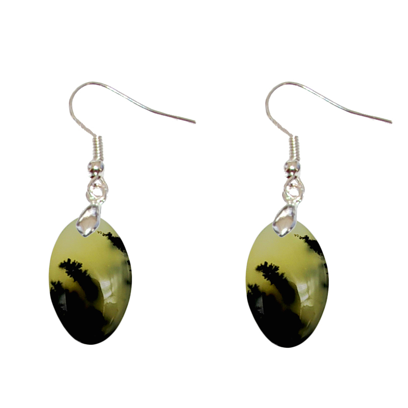 Les Boucles d’Oreilles - Boucles d'Oreilles Merlinite Jaune ovale
