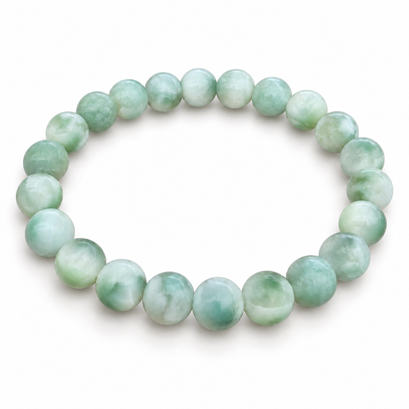 Les Bracelets - Bracelets Pierre de Lune Verte (Garniérite) EXTRA Billes 8 mm