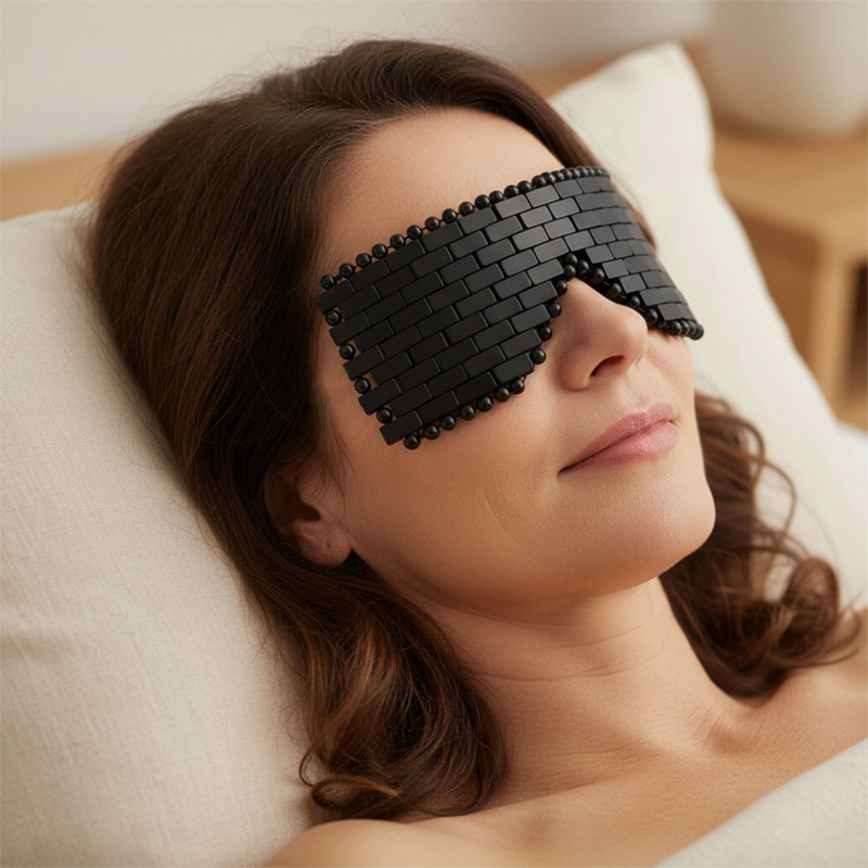 Rouleaux de Massage - Masque du Visage Obsidienne Noire