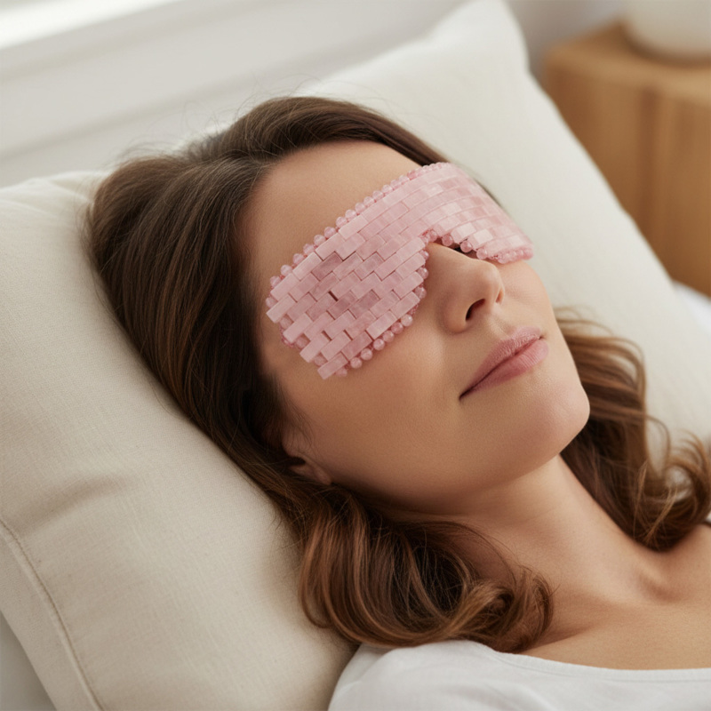 Rouleaux de Massage - Masque du Visage Quartz Rose