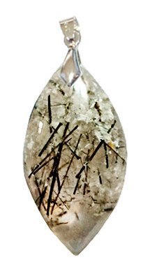 Les Pendentifs - Pendentif Quartz Inclusions de Tourmaline Marquise