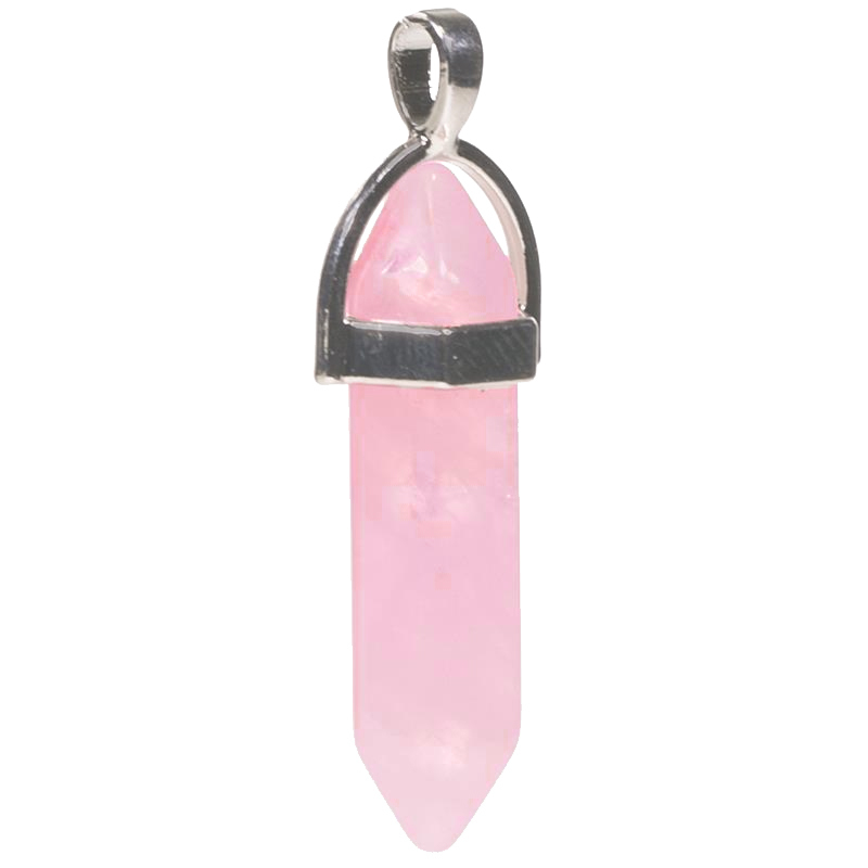 Les Pendentifs - Pendentif Quartz Rose Clair Pointe bi terminée