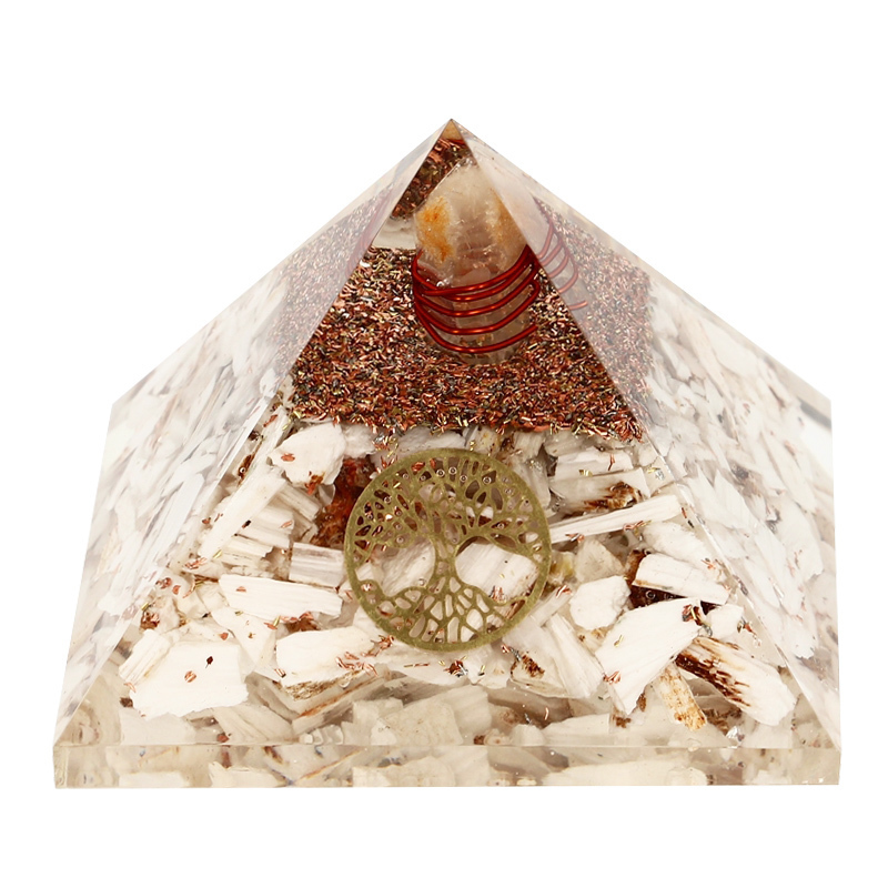 Pyramides - Pyramide Scolécite Orgonite Arbre de Vie 7.5 cm