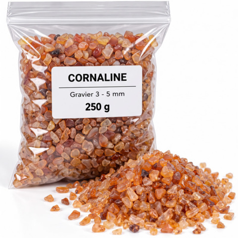 Graviers 3 à 5 mm - 250 g Gravier Cornaline 3-5 mm