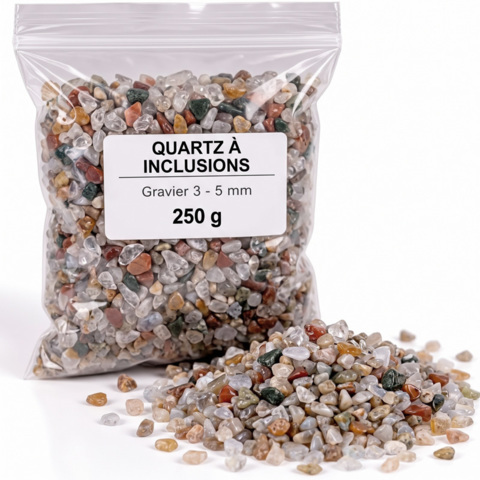 Graviers 3 à 5 mm - 250 g Gravier Quartz à Inclusions 3-5 mm