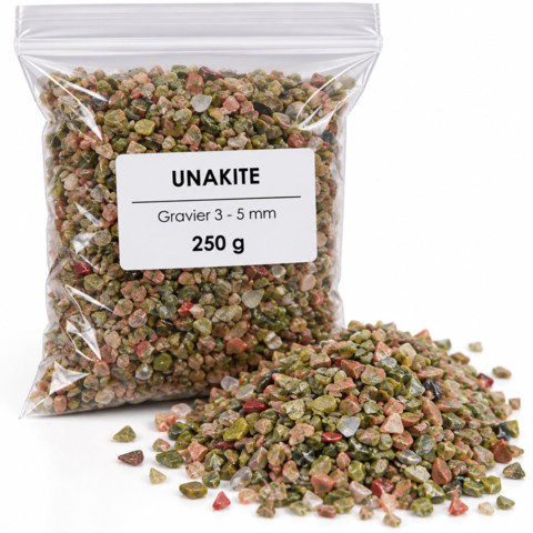 Graviers 3 à 5 mm - 250 g Gravier Unakite 3-5 mm