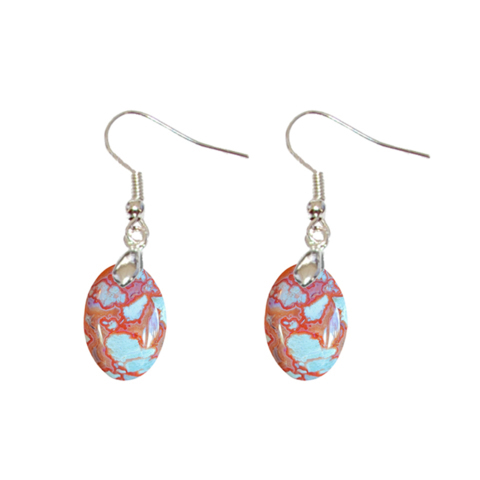 Les Boucles d’Oreilles - Boucles d'Oreilles Agate Rouge Ovale