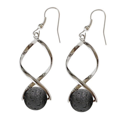 Les Boucles d’Oreilles - Boucles d'Oreilles Pierre de Lave Billes 10 et 12 mm