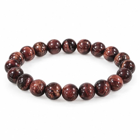 Bracelet en œil de Taureau billes 10 mm