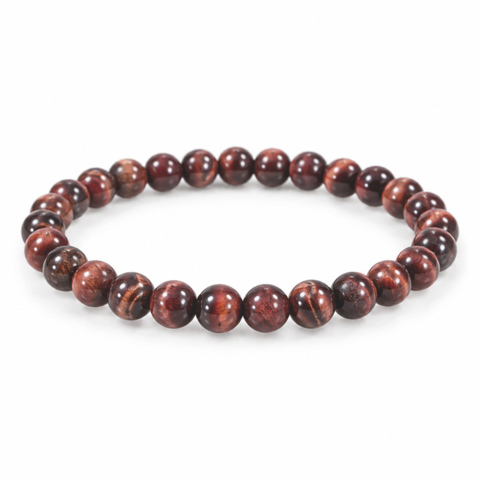 Bracelet en œil de Taureau billes 6 mm