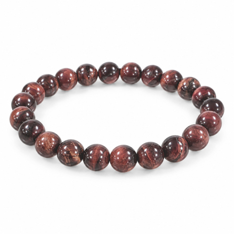 Bracelet en œil de Taureau billes 8 mm