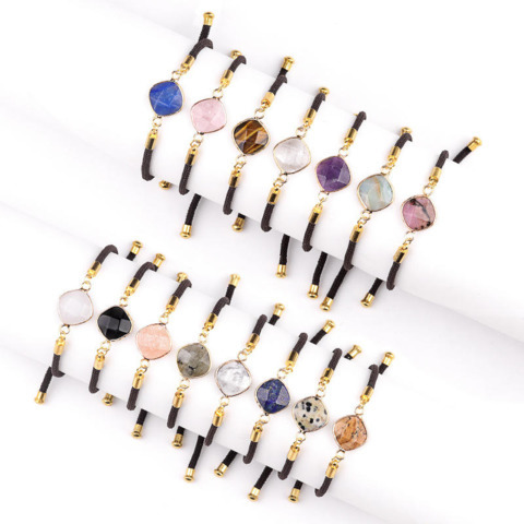 Les Bracelets - Bracelets Médaillon Carré Facetté