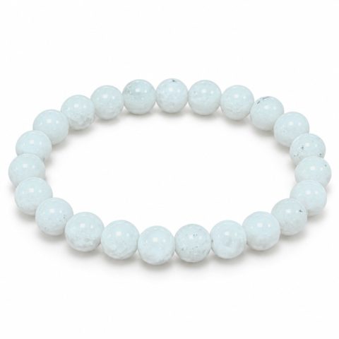 Les Bracelets - Bracelets Pierre de Lune Verte Claire (Garniérite) Billes 8 mm