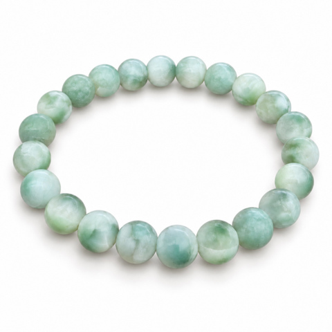 Les Bracelets - Bracelets Pierre de Lune Verte (Garniérite) EXTRA Billes 8 mm