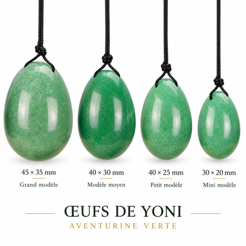 Œufs de Yoni Aventurine Verte Percés