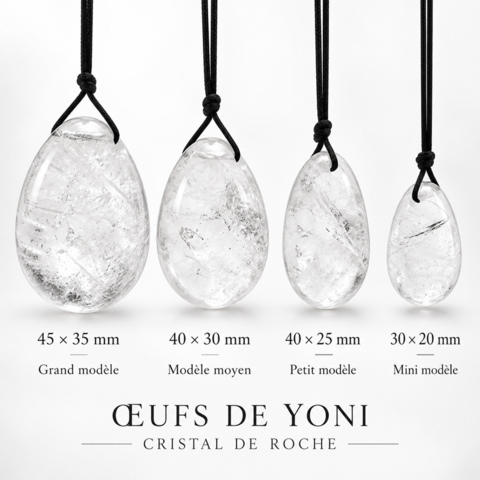 Œufs de Yoni Cristal de Roche Percés