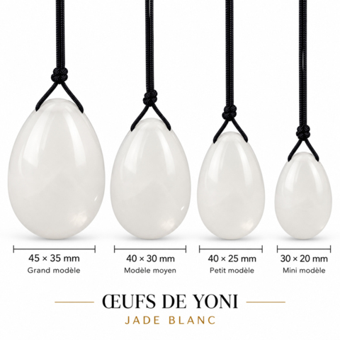 Œufs de Yoni Jade Blanc Percés