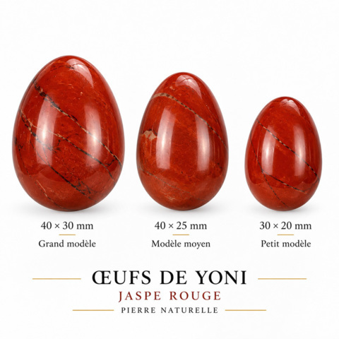 Œufs de Yoni Jaspe Rouge Non Percés