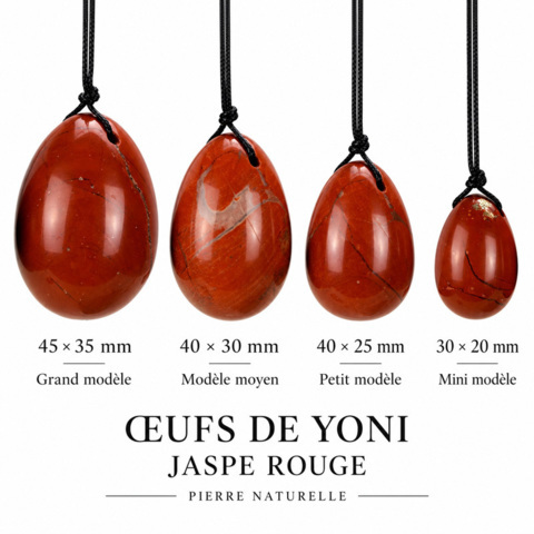 Œufs de Yoni Jaspe Rouge Non Percés