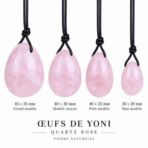 Œufs de Yoni Quartz Rose Percés