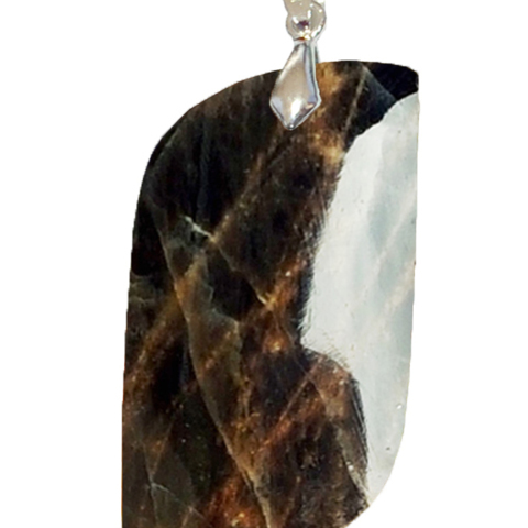 Pendentif Pierre de Lune Noire Forme S