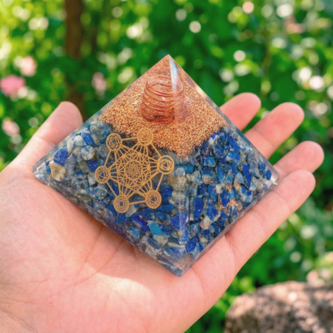 Pyramides Lapis-Lazuli Orgonite Metatron 7.5 cm
