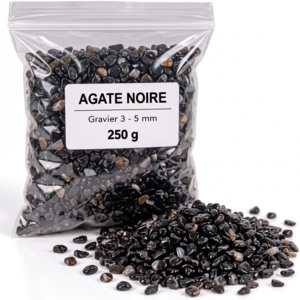 Graviers 3 à 5 mm - 250 g Gravier Agate Noire 3-5 mm