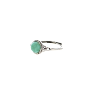 Les Bagues - Bagues Larimar Réglables Laiton Plaquées Argent 7 mm