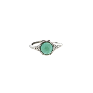 Les Bagues - Bagues Larimar Réglables Laiton Plaquées Argent 7 mm
