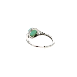 Les Bagues - Bagues Larimar Réglables Laiton Plaquées Argent 7 mm