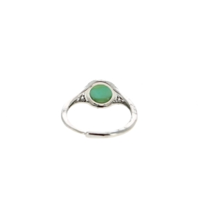 Les Bagues - Bagues Larimar Réglables Laiton Plaquées Argent 7 mm