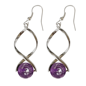 Les Boucles d’Oreilles - Boucles d'Oreille Améthyste Billes 10 et 12 mm
