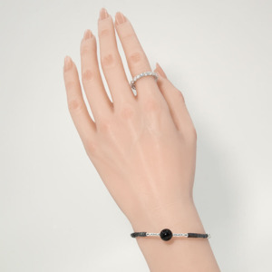 Les Bracelets - Bracelet Bille Hématite Noire et Plaquettes Emeraude Noire