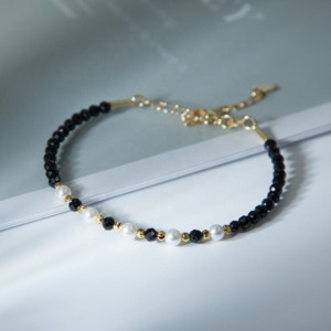 Les Bracelets - Bracelet Tourmaline Billes facettées entre 3 & 4 mm & Cuivre plaqué Or