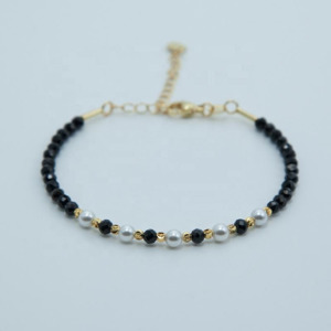 Les Bracelets - Bracelet Tourmaline Billes facettées entre 3 & 4 mm & Cuivre plaqué Or