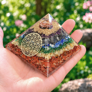 Pyramides 7 Chakras Orgonite Fleur de Vie 7.5 cm - Orgonite 7 Chakras