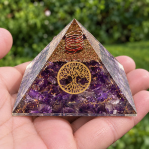 Pyramides Améthyste Orgonite Arbre de Vie 7.5 cm - Pyramides Améthyste Orgonite Arbre de Vie 7.5 cm